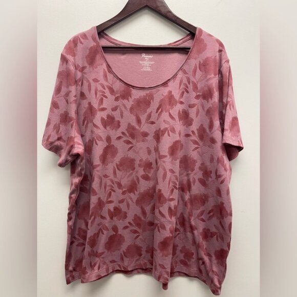 Penmans Floral Mauve Womens Scoop Neck Top Size 4x - Picture 1 of 4